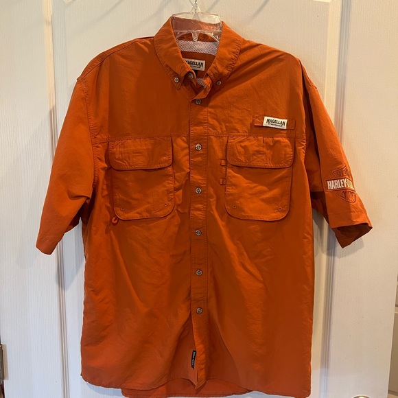 Magellan Men's Large Harley Davidson Motorcycles Vented Fishing shirt. Sz large - Picture 1 of 6